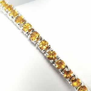 Sterling Silver Citrine & Ruby Tennis Bracelet